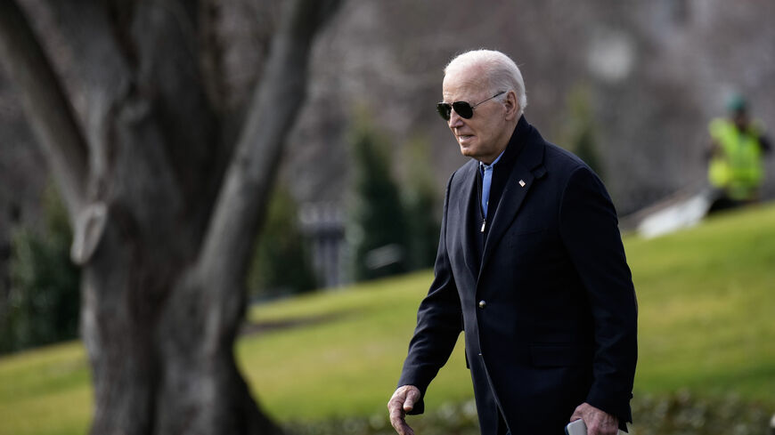WASHINGTON, DC - JANUARY 12: U.S. President Joe Biden walks to Marine One on the South Lawn of the White House January 12, 2024 in Washington, DC. President Biden is traveling to Allentown, Pennsylvania today, where he will visit small businesses and discuss his economic agenda. (Photo by Drew Angerer/Getty Images)