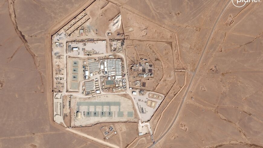 A handout satellite picture released by Planet Labs PBC and captured on October 12, 2023 shows a view of the base, known as Tower 22, operated by US troops that suffered a drone attack killing three American troops