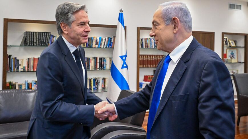 US Secretary of State Antony Blinken meets with Israeli Prime Minister Benjamin Netanyahu in Tel Aviv, Israel, Jan. 9 2024.