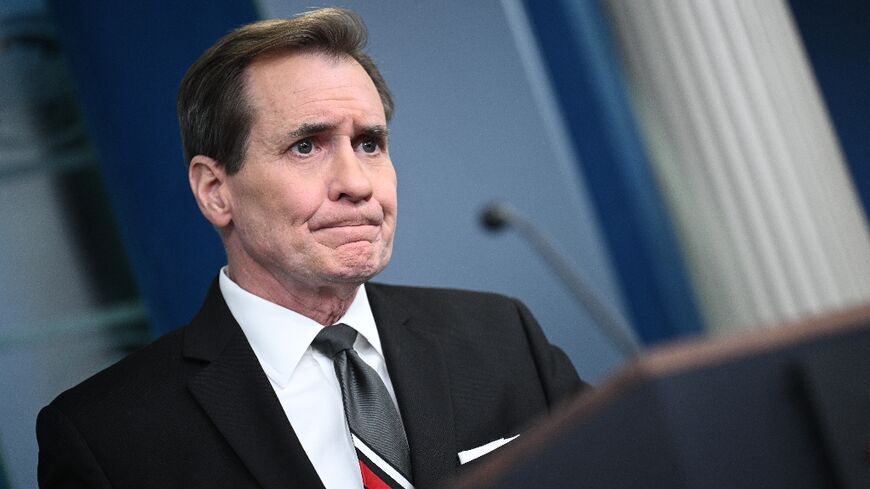 US National Security Council spokesman John Kirby speaks during a briefing at the White House on January 19, 2024