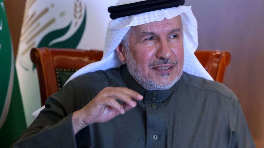 The head of Saudi Arabia's humanitarian agency, Abdullah al-Rabeeah, speaks to AFP during an interview in Riyadh