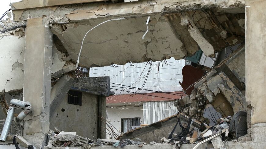 A strike ripped through this building in the southern Lebanese city of Nabatieh overnight