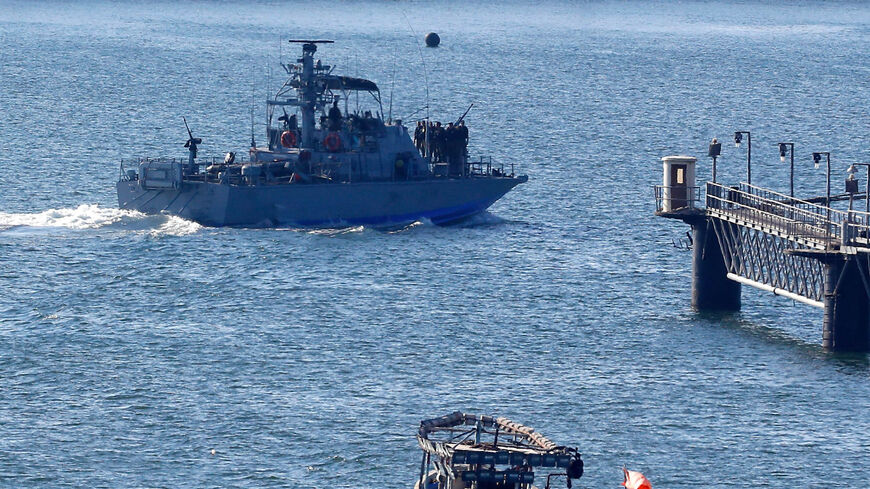 Israeli navy ships maneuver at the military port of Ashdod, southern Israel, July 29, 2018.