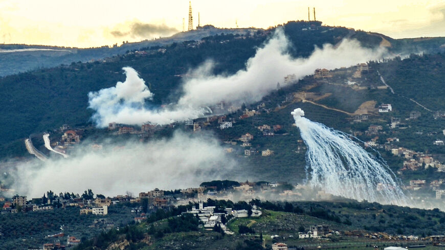 Smoke billows during Israeli shelling on the southern Lebanese village of Kfar Kila near the border with Israel on January 31, 2024, amid ongoing cross-border tensions as fighting continues between Israel and the Palestinian Hamas group in Gaza. (Photo by Rabih DAHER / AFP) (Photo by RABIH DAHER/AFP via Getty Images)