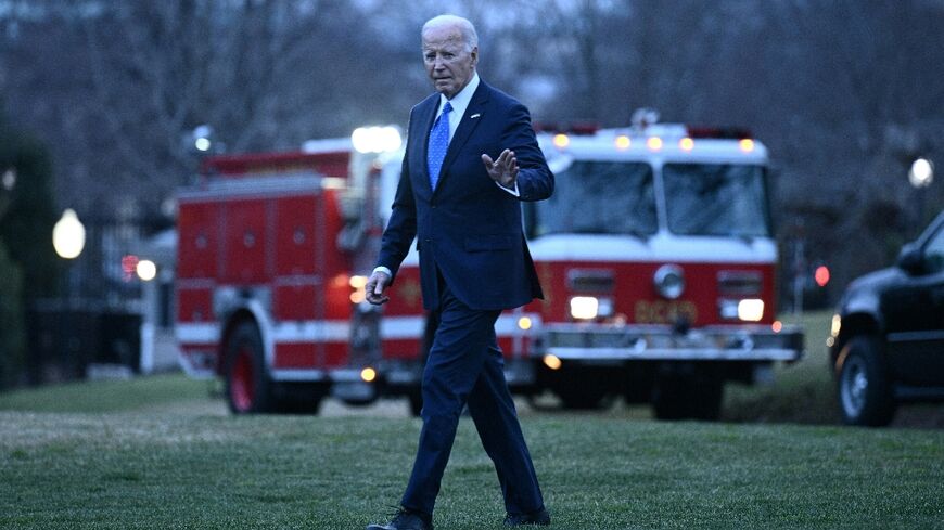 US President Joe Biden walks to Marine One at the White House on February 9, 2024