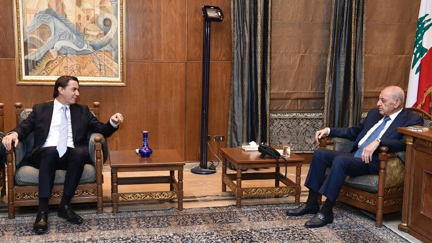 US special envoy Amos Hochstein meets with Lebanon's Parliament Speaker Nabih Berri in Beirut