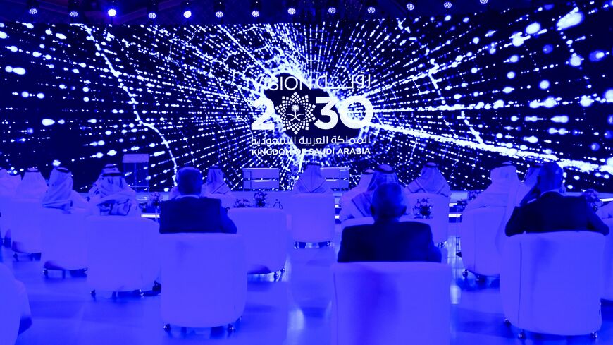 Guests attend the Global AI 2020 Summit in the Saudi capital, Riyadh, on Oct. 21, 2020.