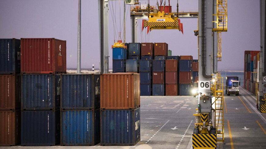 Shipping containers are stored at Berbera Port on Aug. 31, 2021. Dubai-based port operator DP World and the Government of Somaliland, opened a container terminal at Berbera Port in June 2021. 