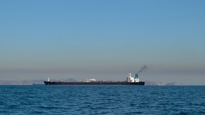 Large oil tanker ship in the Persian Gulf, Iran.
