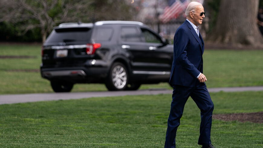 WASHINGTON, DC - MARCH 8: U.S. President Joe Biden departs from the South Lawn of the White House on March 8, 2024 in Washington, DC. President Biden and first lady Jill Biden are traveling to a campaign event in Philadelphia, Pennsylvania one day after the president delivered his last State of the Union address before the November general election. (Photo by Nathan Howard/Getty Images)