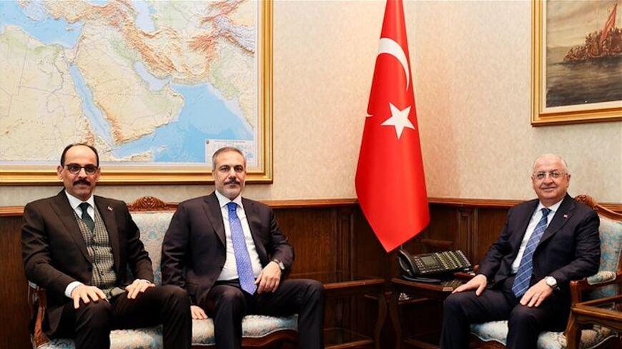 Turkey’s Defense Minister Yasar Guler, Foreign Minister Hakan Fidan and Ibrahim Kalin, head of the Turkish National Intelligence Agency, met in Ankara on March 11, 2024.