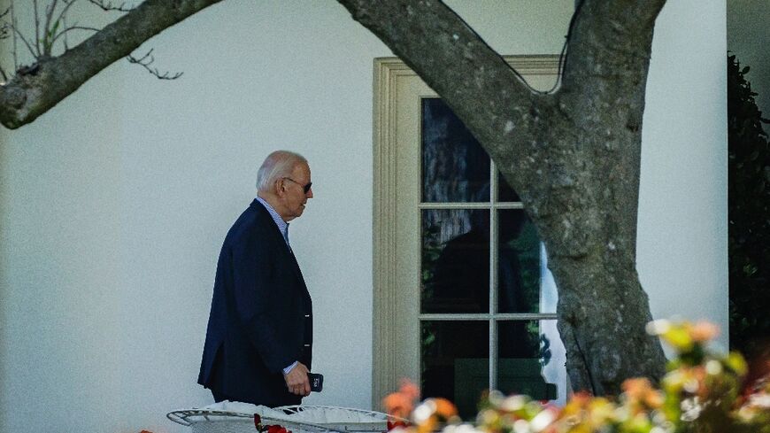 US President Joe Biden arrives back at the White House after cutting short a weekend trip to his home state of Delaware