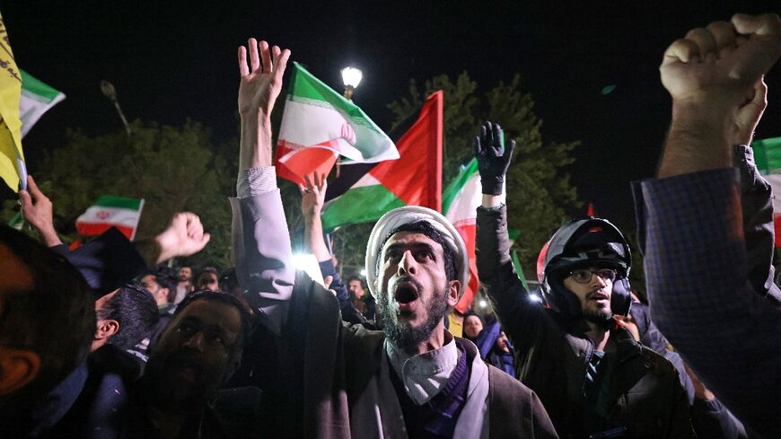 There were celebrations in Tehran after Iran launched a direct attack on Israel late on April 13