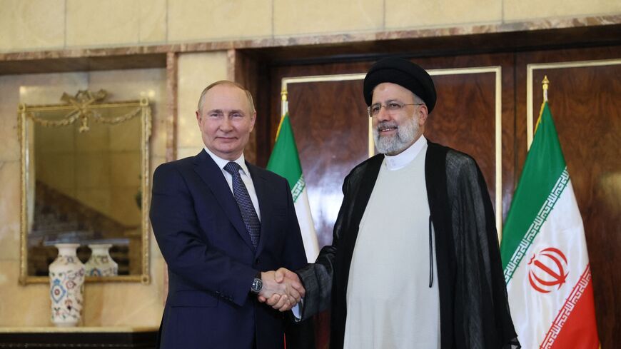 Russian President Vladimir Putin and Iran's president, Ebrahim Raisi, hold a meeting in Tehran on July 19, 2022.