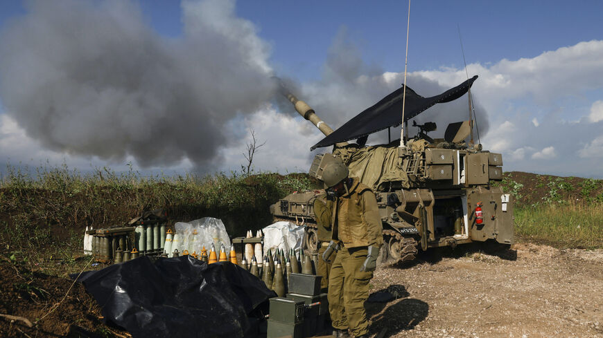 An Israeli self-propelled artillery howitzer shells southern Lebanon from a position in the Upper Galilee in northern Israel on Jan. 4, 2024. 