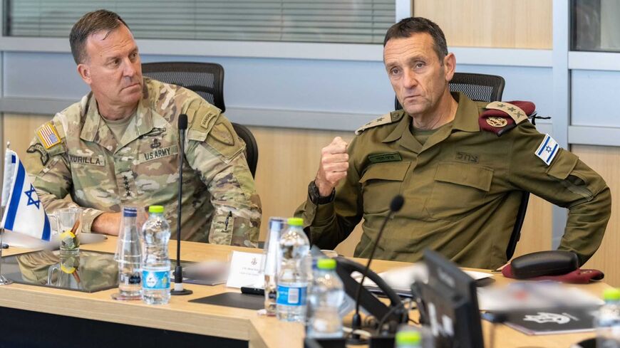 CENTCOM commander Gen. Michael Erik Kurilla (L) and Israel Defense Forces Chief of Staff Herzi Halevi meet in Tel Aviv, May 30, 2023.