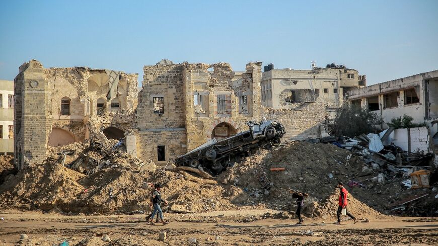What remains of Gaza's main al-Basha museum in Gaza City