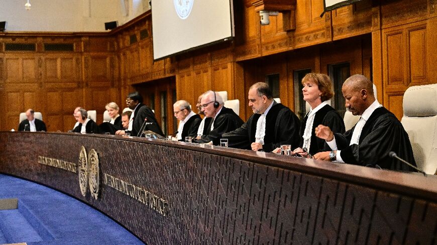 Magistrates are seen at the International Court of Justice for the ruling