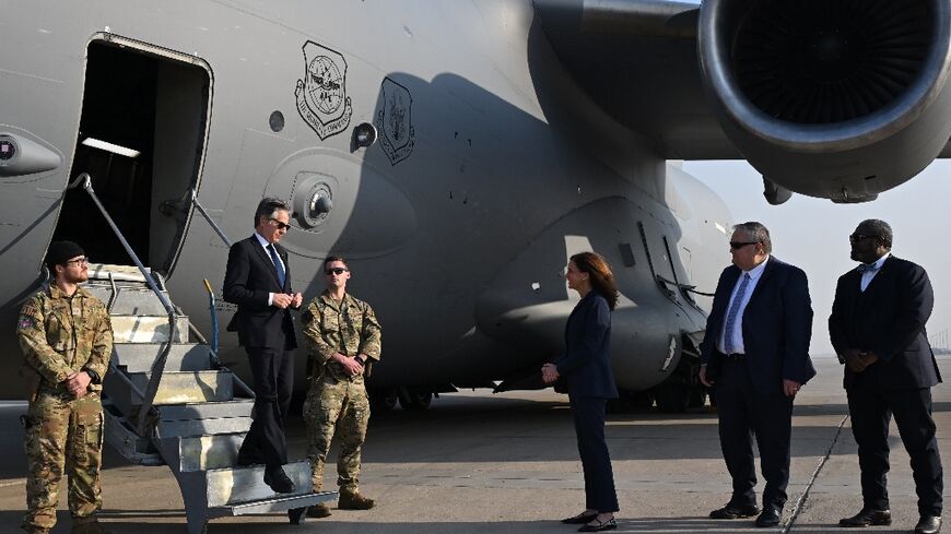 US Secretary of State Antony Blinken arriving in Baghdad, in an unannounced stop on a regional tour to discuss Syria