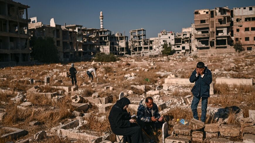 Yarmuk refugee camp was bombed and besieged by Assad's forces during Syria's war, emptied of most of its Palestinian residents and reduced to ruins
