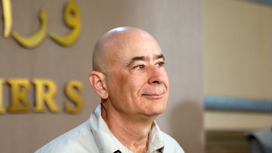 Spanish national Joaquin Navaro at the press conference in Algiers after his release