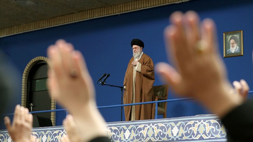 Khamenei addresses the crowd during his annual Nowruz speech in Tehran