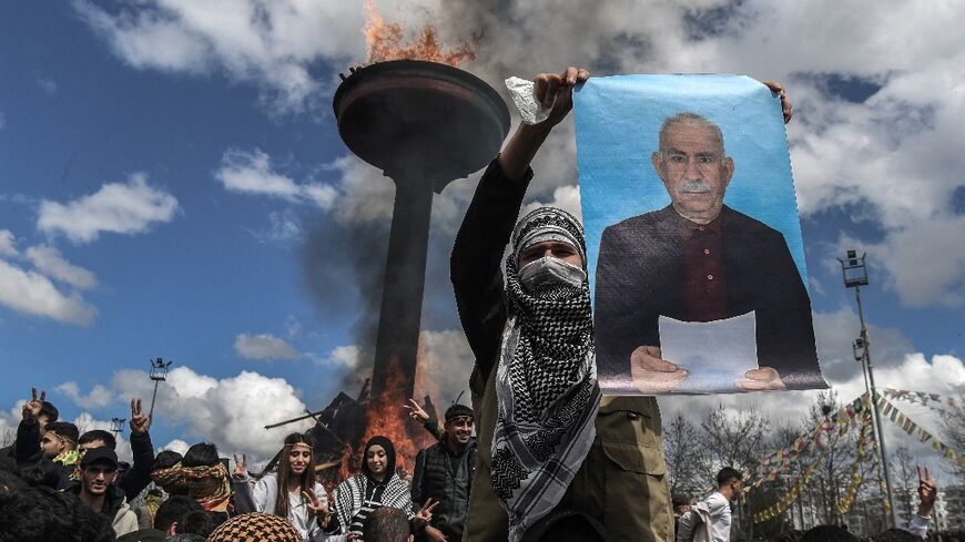 Many Kurds had been hoping to hear a new message from jailed PKK founder Abdullah Ocalan, whose picture is present at every rally and celebration