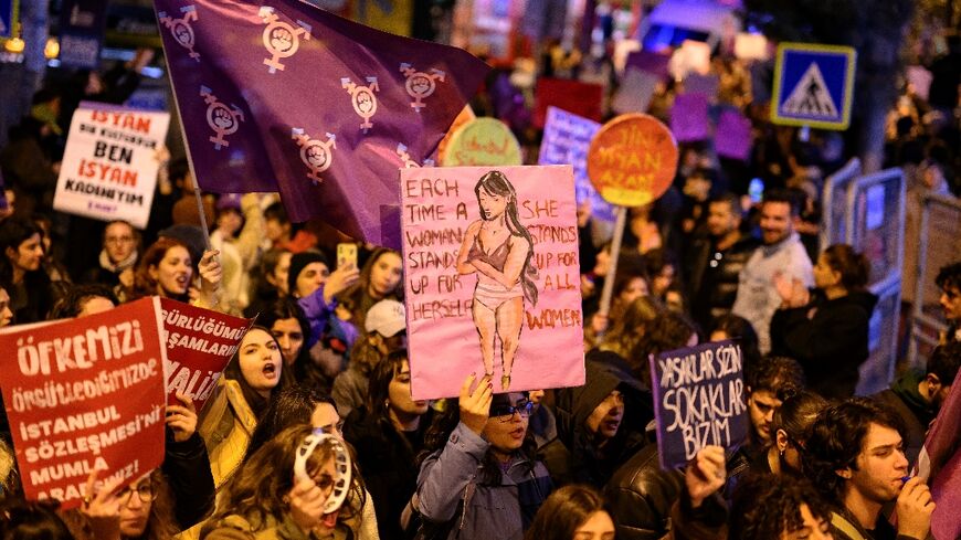Protesters in Istanbul took to the streets for International Women's Day