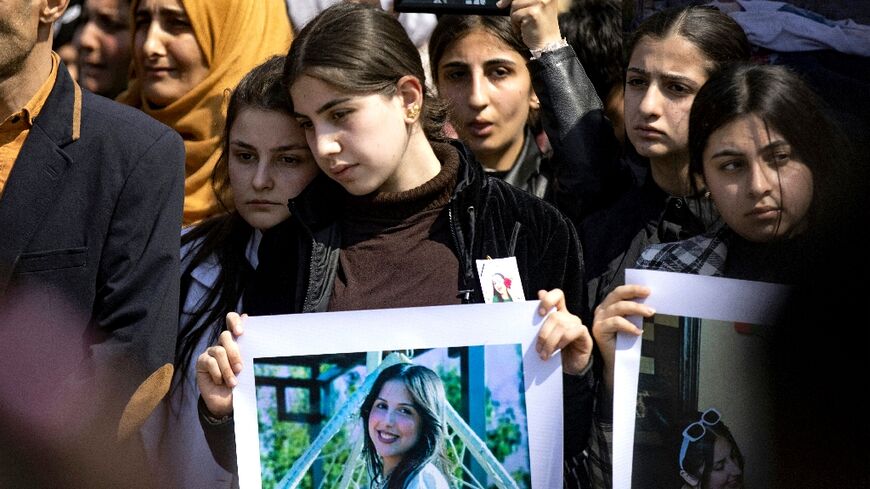 Syrians in the northeastern city of Qamishli protested the wave of sectarian killings in western Syria