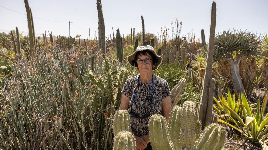 Sheila Gerber is a long-time farmer living near Gaza who returned after evacuation, hoping to keep her botanical garden alive