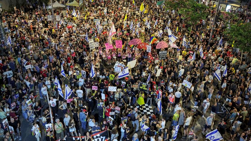 A crowd of thousands rallied in Tel Aviv for the hostages
