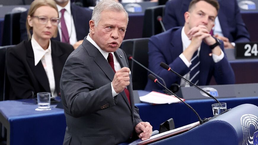 Jordan's King Abdullah II addressed the European Parliament as arch-foes Iran and Israel traded fire for a fifth day