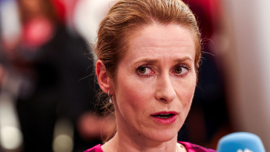 FILE PHOTO: European Union High Representative for Foreign Affairs and Security Policy Kaja Kallas speaks to the media as she arrives at the 5th EU-Southern Neighbourhood Ministerial meeting in Brussels, Belgium, July 14, 2025. REUTERS/Yves Herman/File Photo