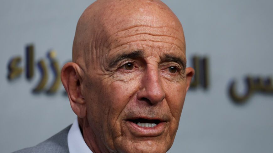 U.S. Ambassador to Turkey and U.S. special envoy for Syria Thomas Barrack speaks after meeting with Lebanese Prime Minister Nawaf Salam, in Beirut, Lebanon July 21, 2025. REUTERS/Mohamed Azakir/File Photo