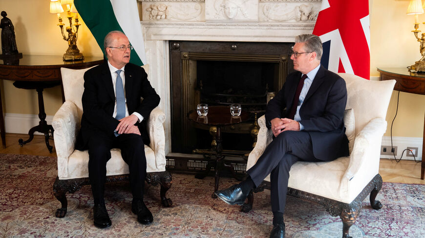 British Prime Minister Keir Starmer and Palestinian Prime Minister Mohammad Mustafa hold a meeting in Number 10 Downing Street in London, Britain, April 28, 2025. James Manning/Pool via REUTERS/File Photo