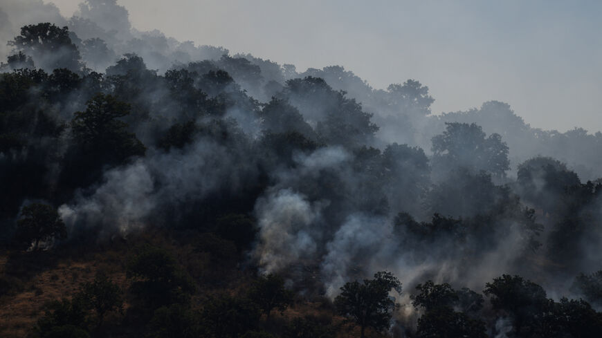 Smoke billows during a wildfire near Borsh, Albania, July 28, 2025. REUTERS/Florion Goga