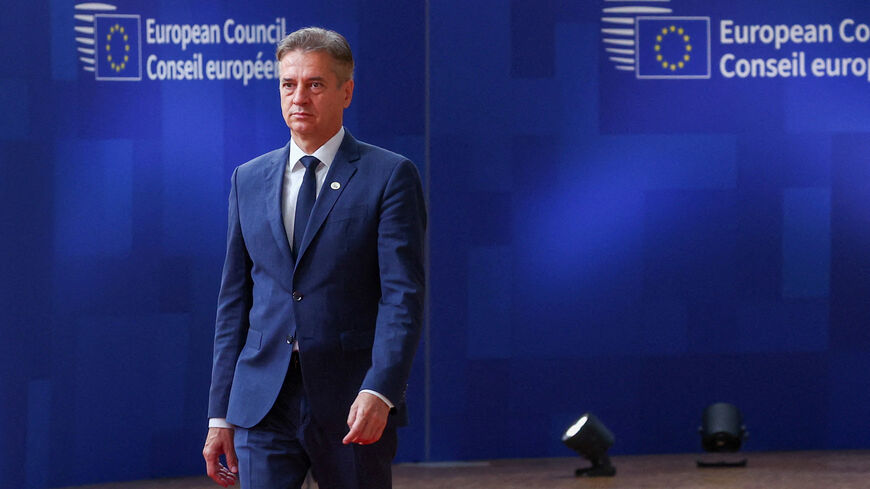 FILE PHOTO: Slovenian Prime Minister Robert Golob arrives to attend the European Union leaders summit in Brussels, Belgium June 26, 2025. REUTERS/Yves Herman/File Photo