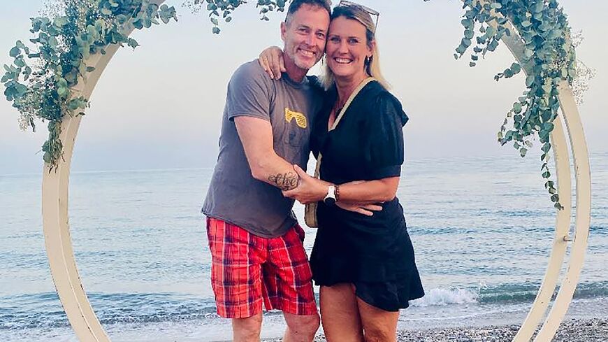 A handout photograph released in London by the family of Craig and Lindsay Foreman showing the couple  who have been detained in Iran in an undated location