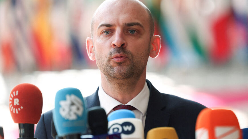 French Foreign Minister Jean-Noel Barrot speaks to the media on the day he attends the European Union Foreign Ministers council in Brussels, Belgium July 15, 2025. REUTERS/Yves Herman/File Photo