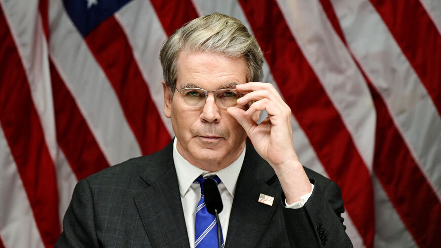 FILE PHOTO: U.S. Treasury Secretary Scott Bessent attends a press conference at government quarters Rosenbad after the trade talks between the U.S. and China concluded, in Stockholm, Sweden, July 29, 2025. Magnus Lejhall/TT News Agency/via REUTERS/File Photo