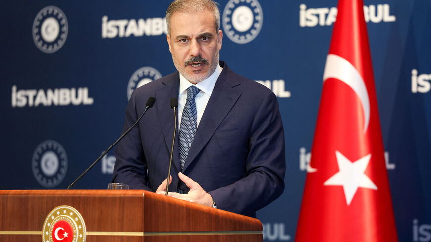 Turkey's Foreign Minister Hakan Fidan speaks during a press conference following the inaugural meeting of the Balkans Peace Platform, a Turkish-led initiative aimed at fostering dialogue and cooperation across the Western Balkans, in Istanbul, Turkey, July 26, 2025. REUTERS/Murad Sezer/File Photo