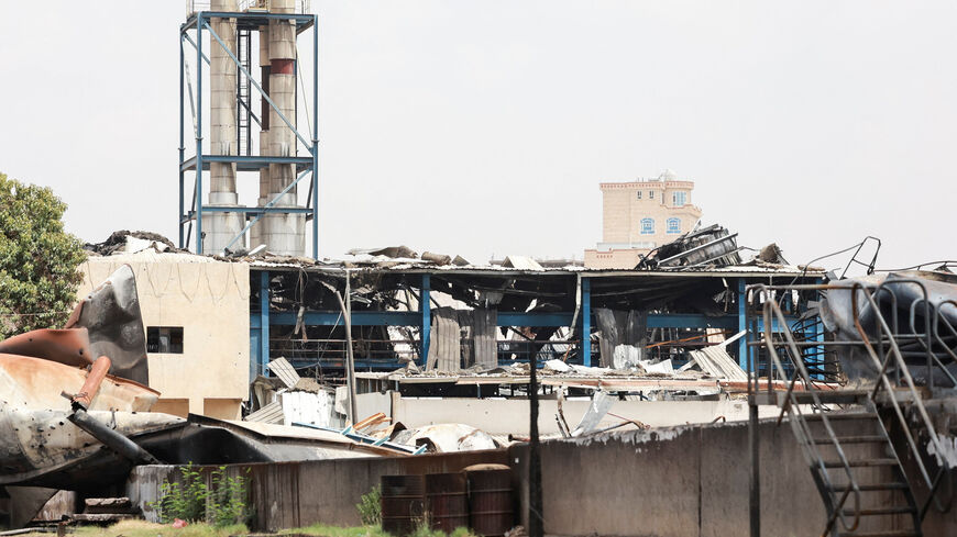 Damaged buildings at the Hiziaz power station after it was attacked by Israeli missile strikes in Sanaa, Yemen, August 17, 2025. REUTERS/Khaled Abdullah