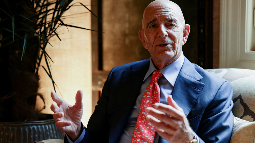 U.S. Ambassador to Turkey and Special Envoy for Syria Thomas Barrack attends an interview with Reuters in Beirut, Lebanon July 22, 2025. REUTERS/Emilie Madi/File Photo