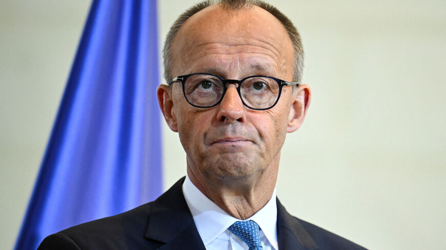 German Chancellor Friedrich Merz looks on during a press conference with Canadian Prime Minister Mark Carney (not pictured) at the Chancellery in Berlin, Germany August 26, 2025. REUTERS/Annegret Hilse