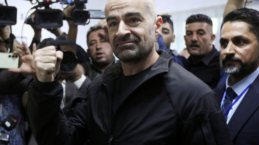 FILE PHOTO: Bafel Talabani, President of The Patriotic Union of Kurdistan (PUK), gestures during Iraq's Kurdistan region parliamentary election in Sulaimaniya, Iraq October 20, 2024. REUTERS/Ako Rasheed/ File Photo