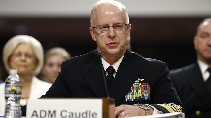 Admiral Daryl Caudle, President Donald Trump’s nominee to be Chief of Naval Operations, testifies during his Senate Armed Services Committee confirmation hearing in the Dirksen Senate Office Building on July 24, 2025 in Washington, DC. 