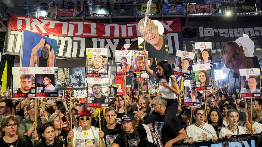 Relatives of hostages joined a protest in Tel Aviv calling for an end to the war