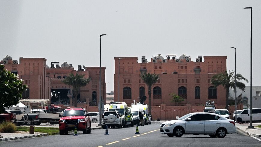 The Israeli strike damaged the building on the left in the Doha compound used by Hamas leaders since they were allowed to open a political office in Qatar with US blessing in 2012.