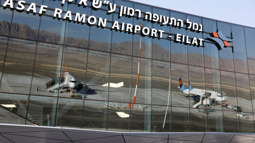 FILE PHOTO: Planes are reflected in the facade of the Ramon International Airport after an inauguration ceremony for the new airport, just outside the southern Red Sea resort city of Eilat, Israel January 21, 2019. REUTERS/Ronen Zvulun/File Photo