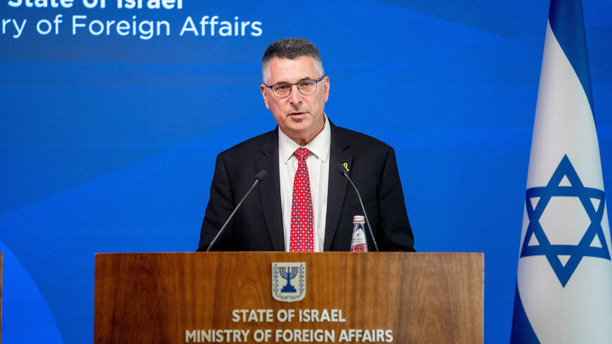 FILE PHOTO: Israel's Foreign Minister Gideon Saar attends a press conference with the Danish Foreign Minister(not pictured) in Jerusalem September 7, 2025. Ritzau Scanpix/Ida Marie Odgaard/via REUTERS/File Photo